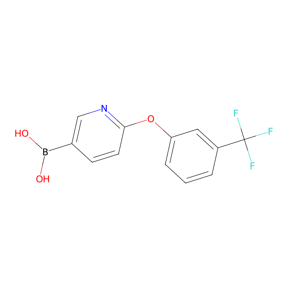 2-[3-(Trifluoromethyl)phenoxy]pyridine-5-boronic acid molecular structure, CAS 2096332-23-7
