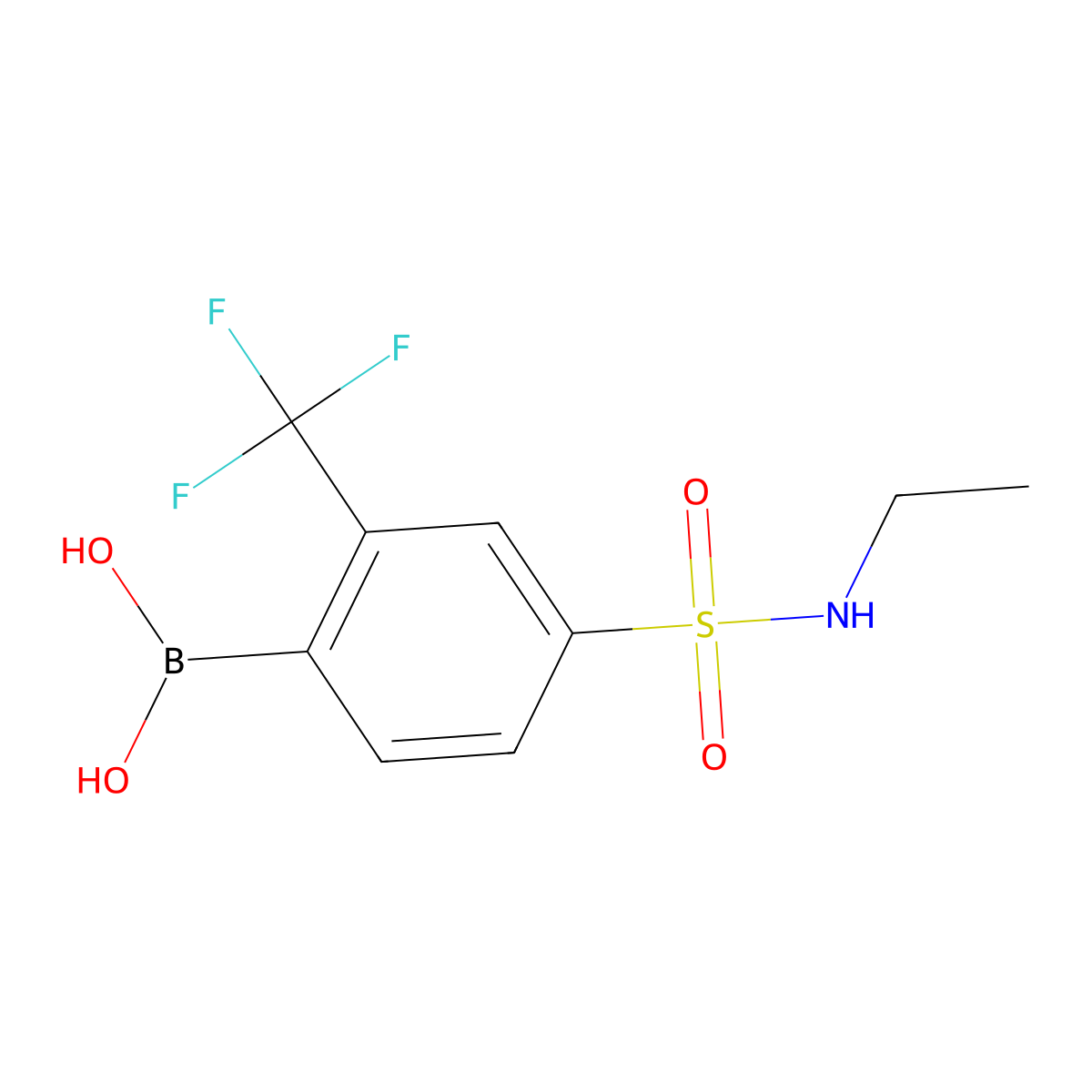 4-(N-Ethylsulfamoyl)-2-trifluoromethylphenylboronic acid molecular structure, CAS 2096332-24-8