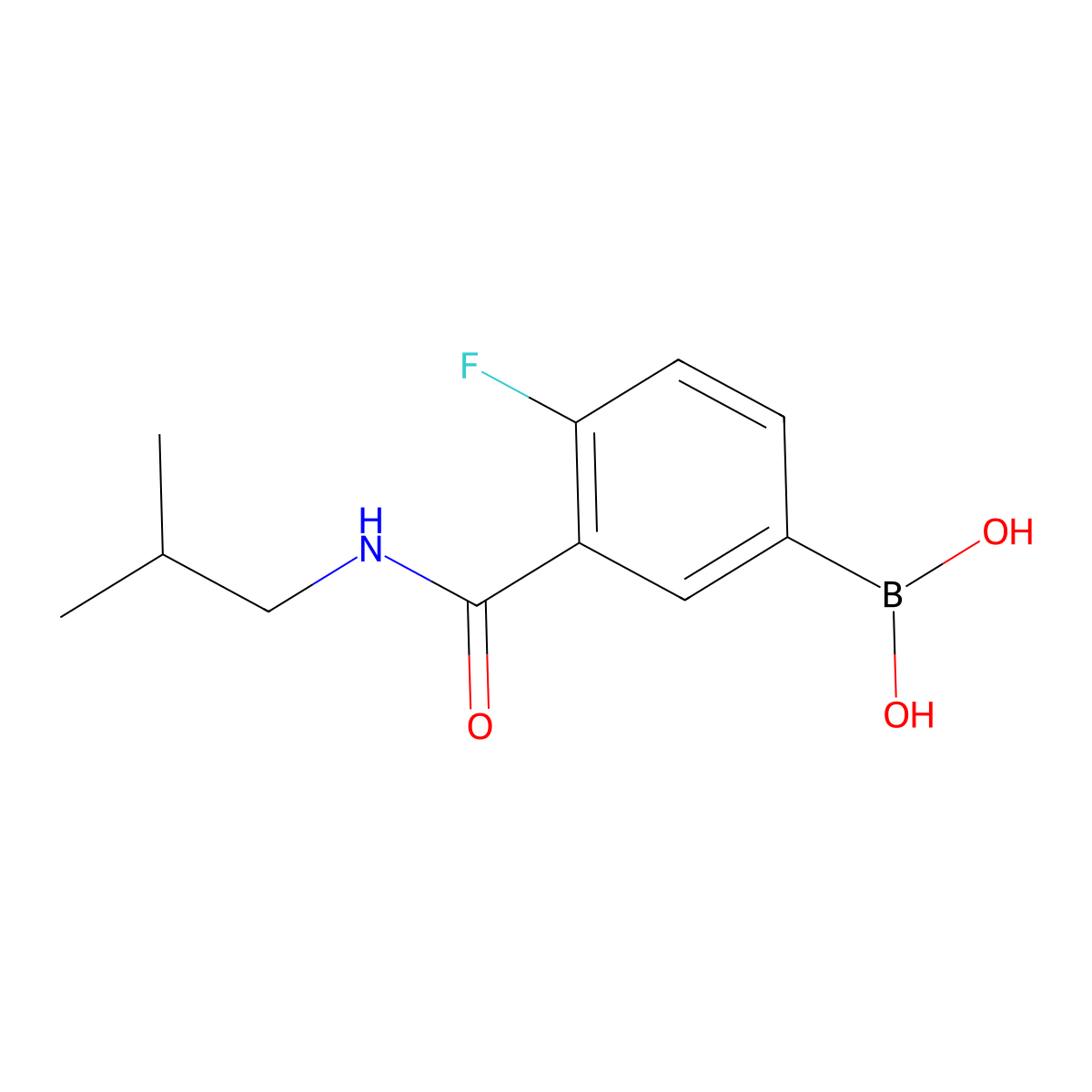 4-Fluoro-3-isobutylcarbamoylbenzeneboronic acid molecular structure, CAS 2096332-25-9