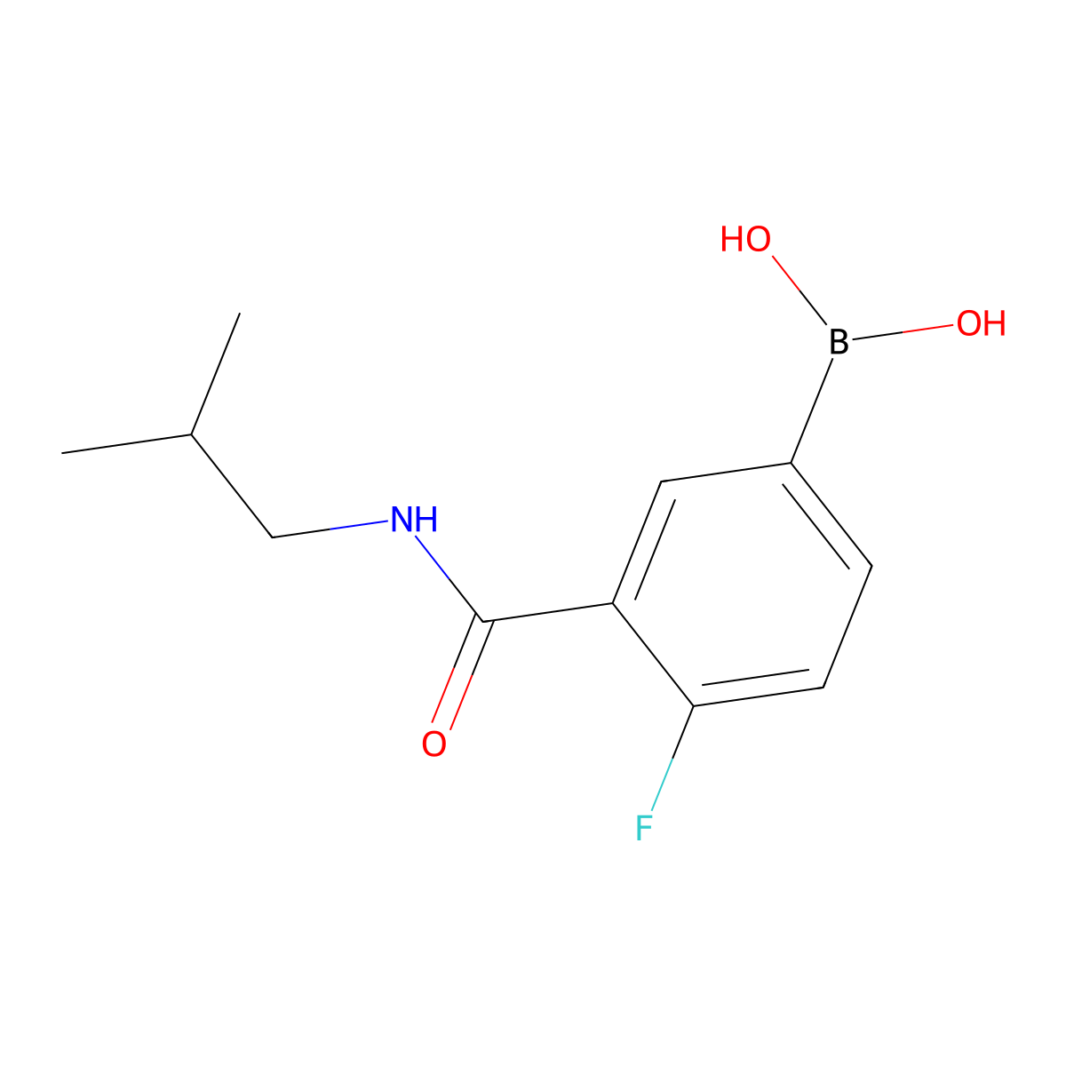 4-Fluoro-3-isobutylcarbamoylbenzeneboronic acid molecular structure, CAS 2096332-25-9