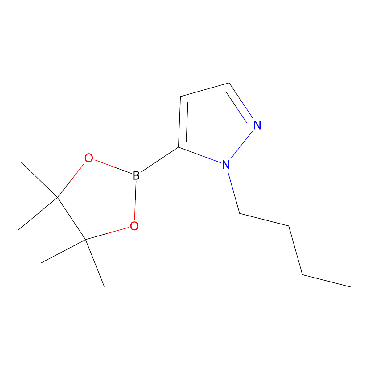 1-Butyl-1H-pyrazole-5-boronic acid, pinacol ester molecular structure, CAS 2096332-26-0