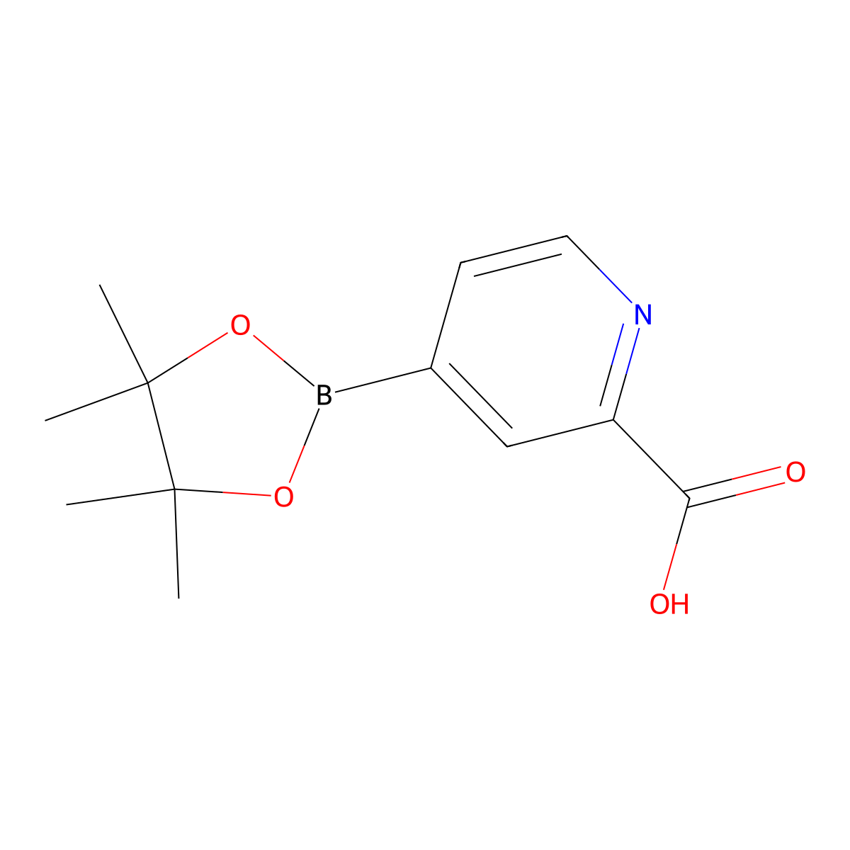 4-(4,4,5,5-Tetramethyl-1,3,2-dioxaborolan-2-yl)picolinic acid molecular structure, CAS 2096332-29-3