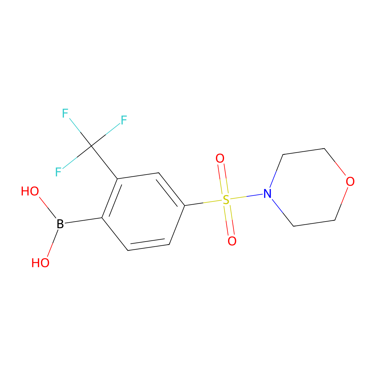 4-(Morpholinosulfonyl)-2-trifluoromethylphenylboronic acid molecular structure, CAS 2096332-30-6