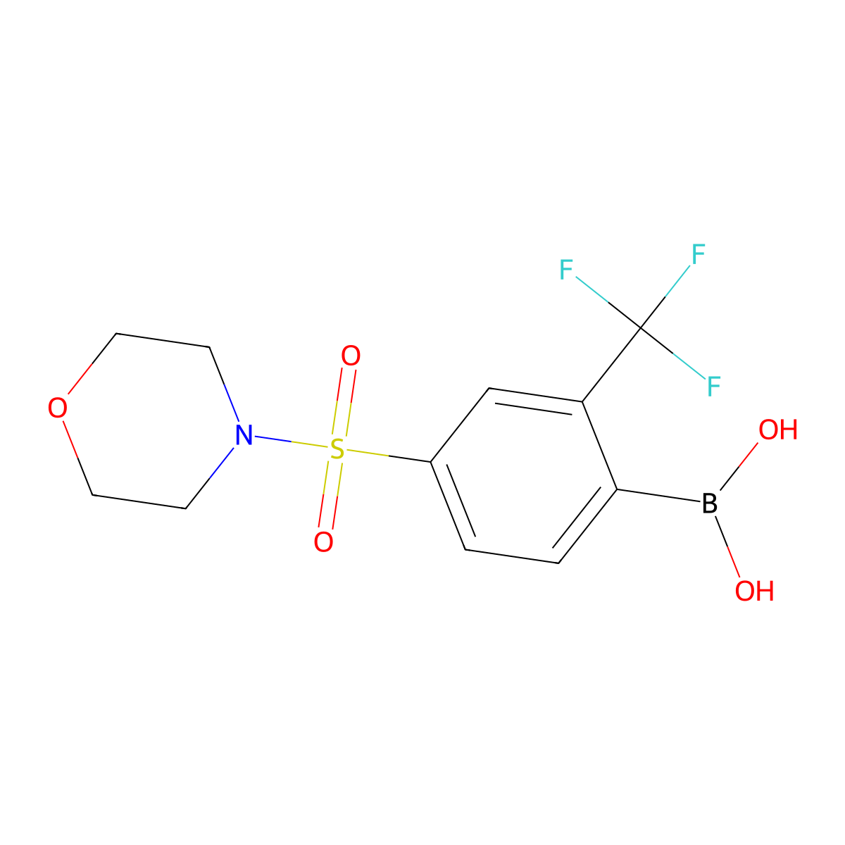 4-(Morpholinosulfonyl)-2-trifluoromethylphenylboronic acid molecular structure, CAS 2096332-30-6