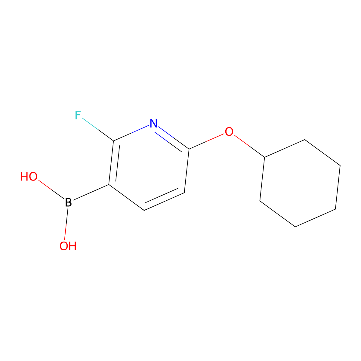 6-Cyclohexyloxy-2-fluoropyridine-3-boronic acid molecular structure, CAS 2096332-44-2