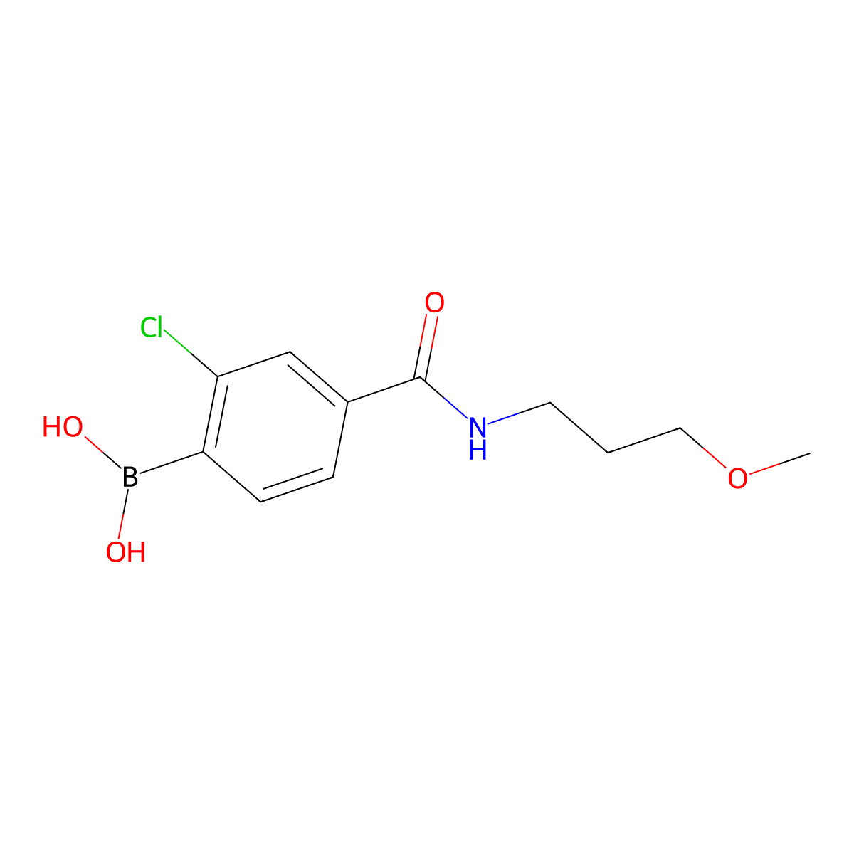 Boronic acid, B-[2-chloro-4-[[(3-methoxypropyl)amino]carbonyl]phenyl]- molecular structure, CAS 2096332-51-1