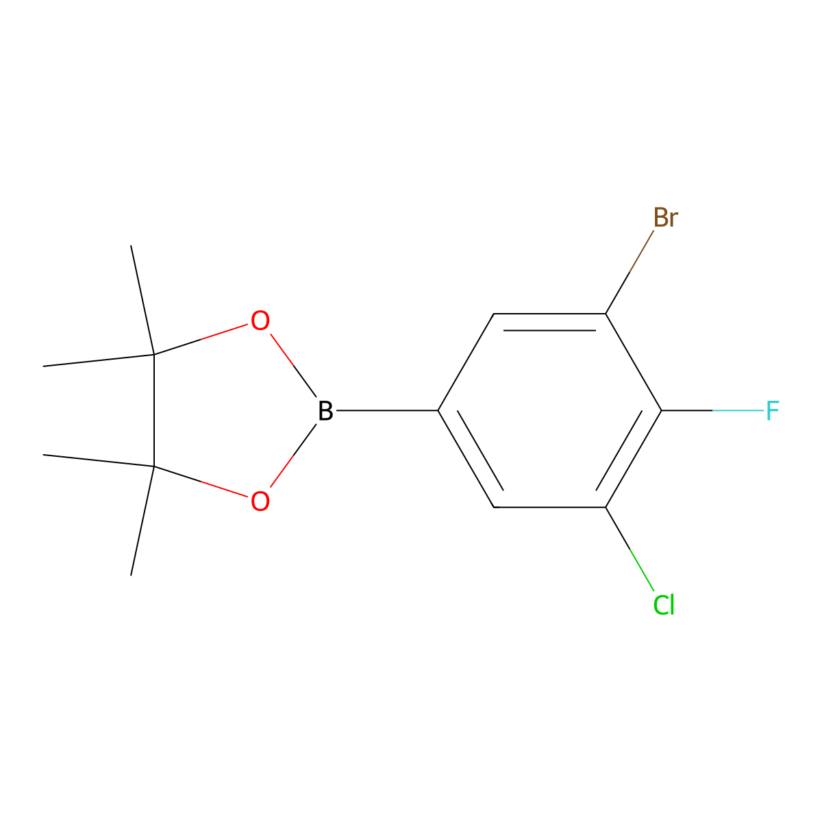 2-(3-Bromo-5-chloro-4-fluorophenyl)-4,4,5,5-tetramethyl-1,3,2-dioxaborolane molecular structure, CAS 2096332-53-3