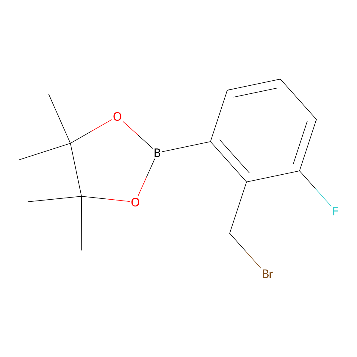 2-(2-(Bromomethyl)-3-fluorophenyl)-4,4,5,5-tetramethyl-1,3,2-dioxaborolane molecular structure, CAS 2096332-57-7