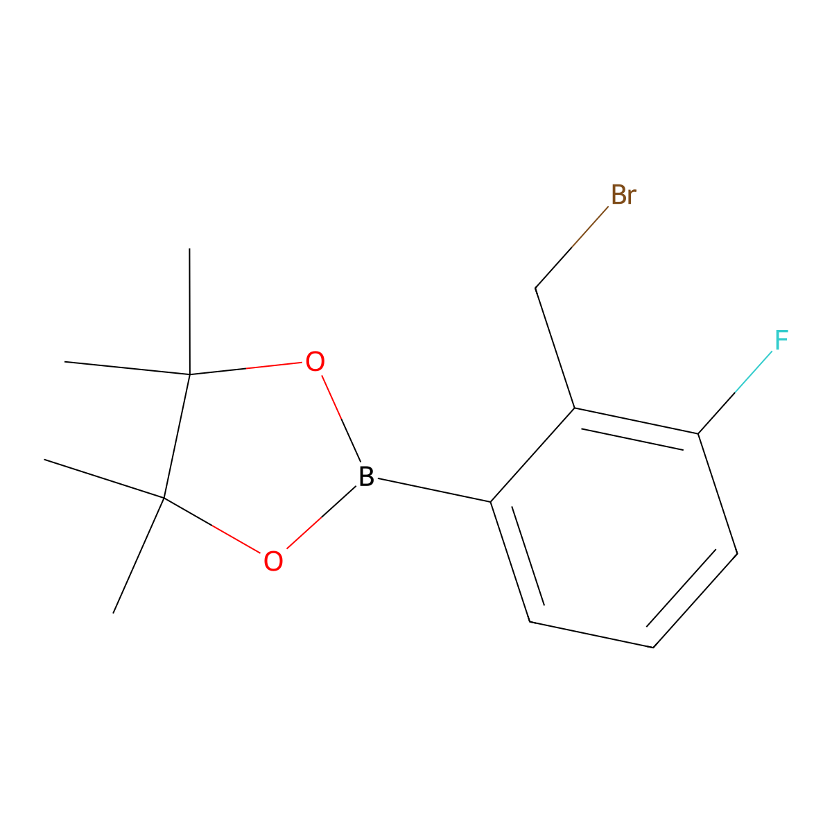 2-(2-(Bromomethyl)-3-fluorophenyl)-4,4,5,5-tetramethyl-1,3,2-dioxaborolane molecular structure, CAS 2096332-57-7