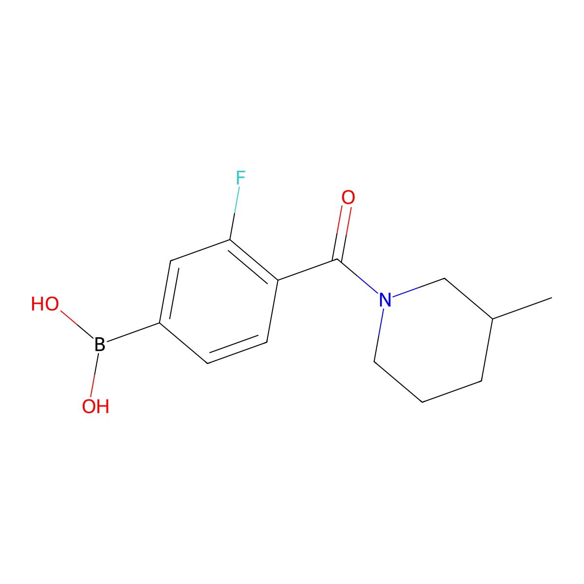 (3-Fluoro-4-(3-methylpiperidine-1-carbonyl)phenyl)boronic acid molecular structure, CAS 2096332-59-9