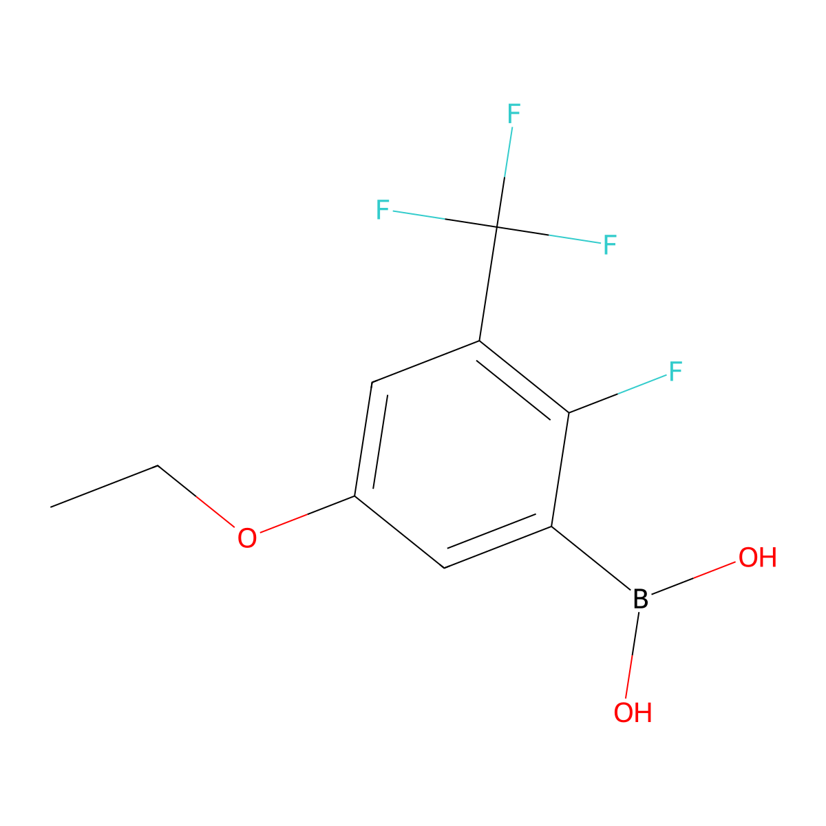 5-Ethoxy-2-fluoro-3-(trifluoromethyl)phenylboronic acid molecular structure, CAS 2096332-76-0