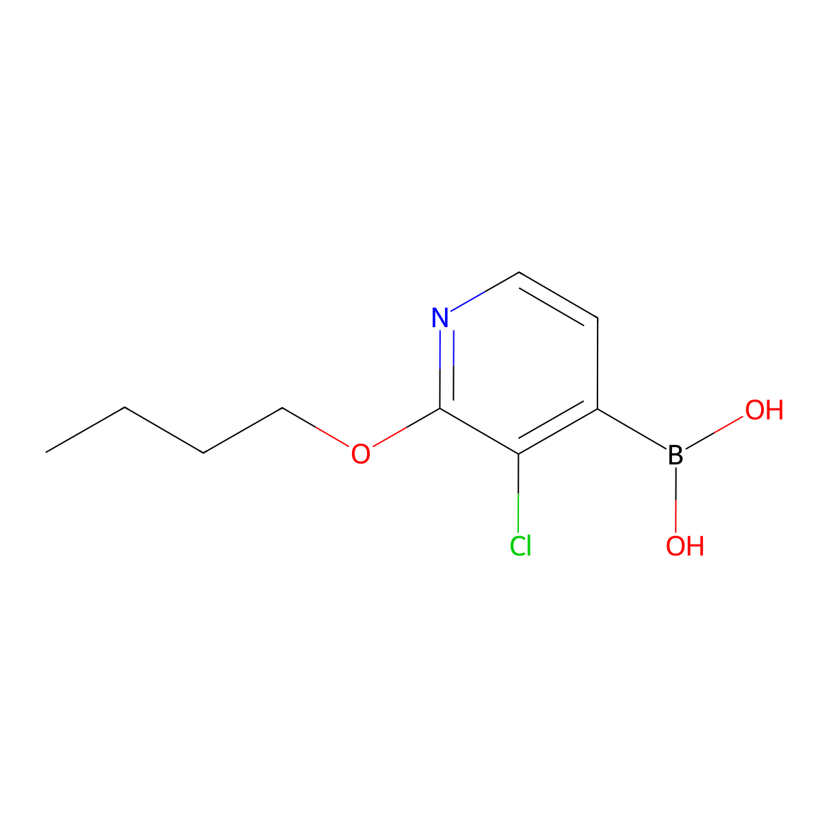 2-Butoxy-3-chloropyridine-4-boronic acid molecular structure, CAS 2096332-85-1