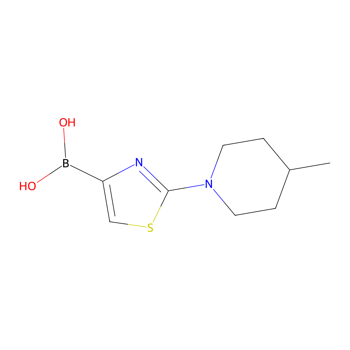 2-(4-Methylpiperidin-1-yl)thiazole-4-boronic acid molecular structure, CAS 2096332-87-3