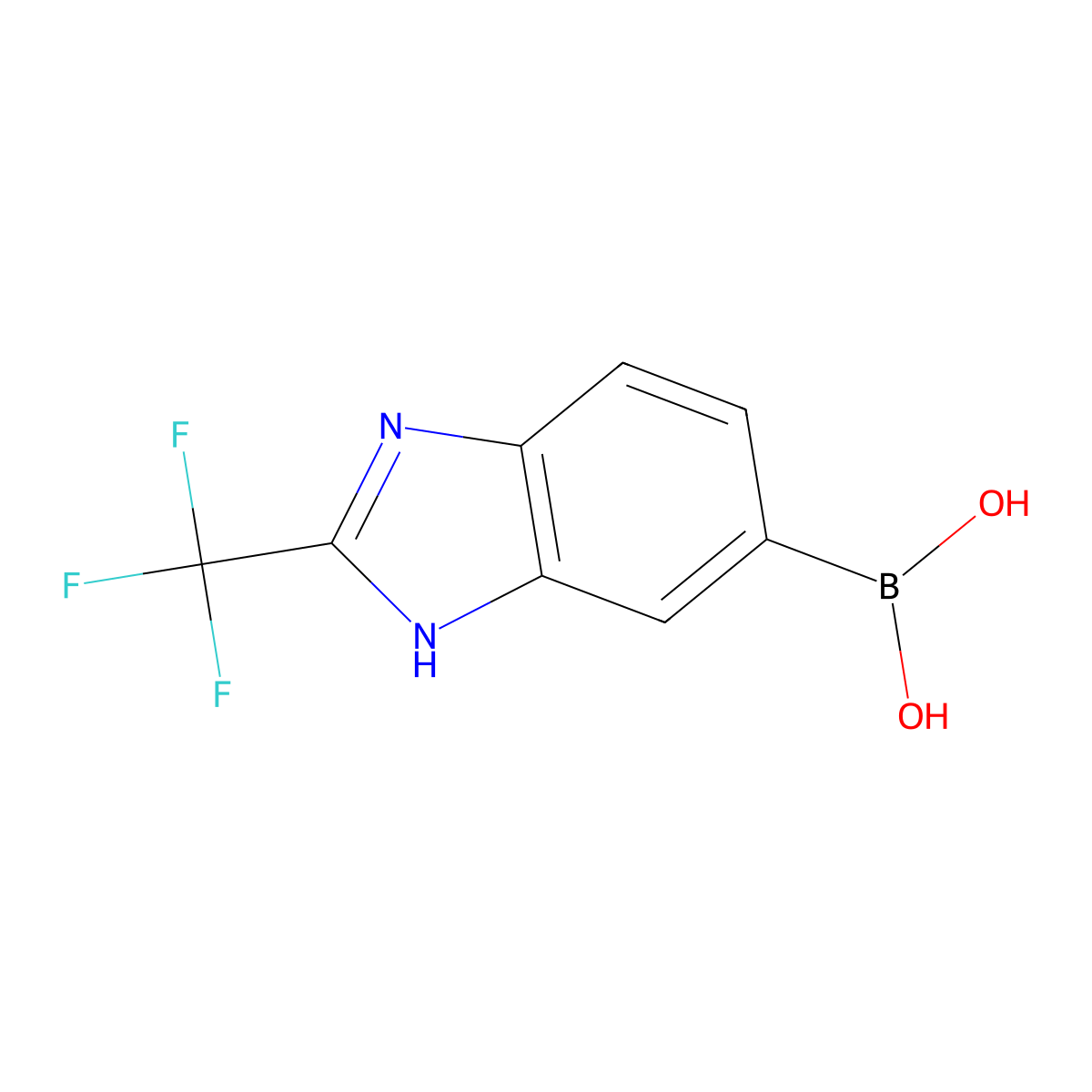 [2-(Trifluoromethyl)-1H-benzimidazol-6-yl]boronic acid molecular structure, CAS 2096332-97-5