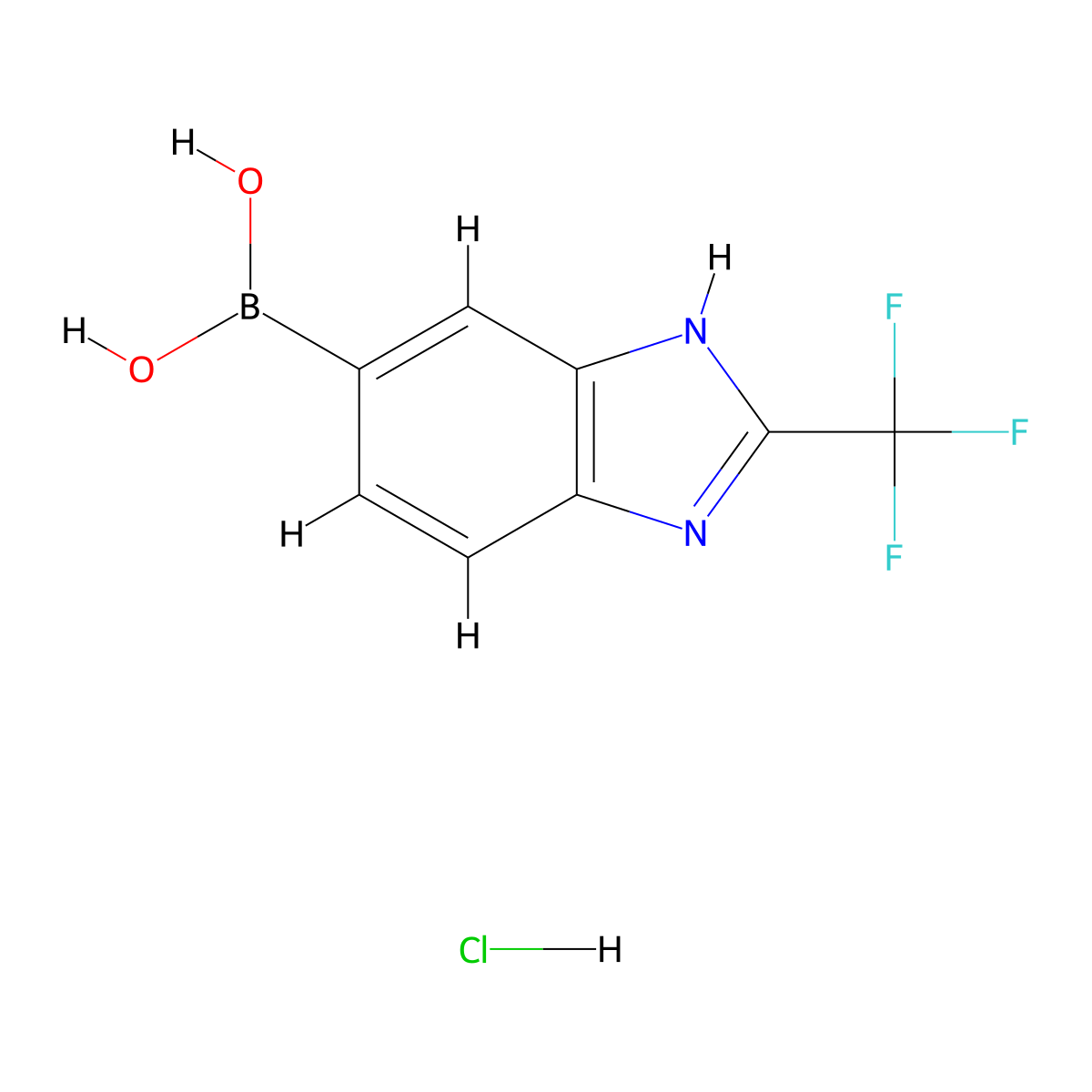 2-(Trifluoromethyl)-1h-benzimidazole-5-boronic acid, HCl salt molecular structure, CAS 2096332-98-6