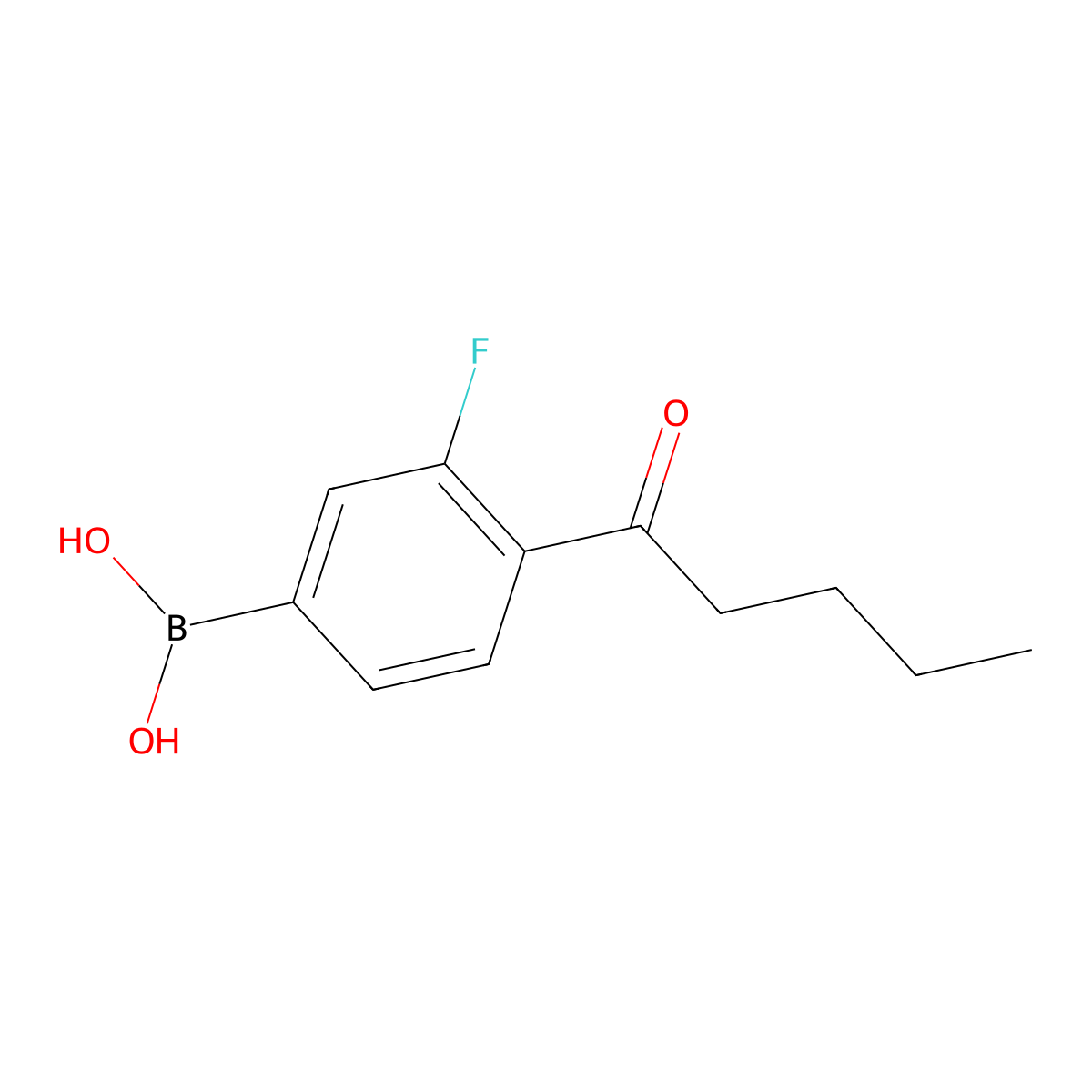 3-Fluoro-4-pentanoylphenylboronic acid molecular structure, CAS 2096333-01-4