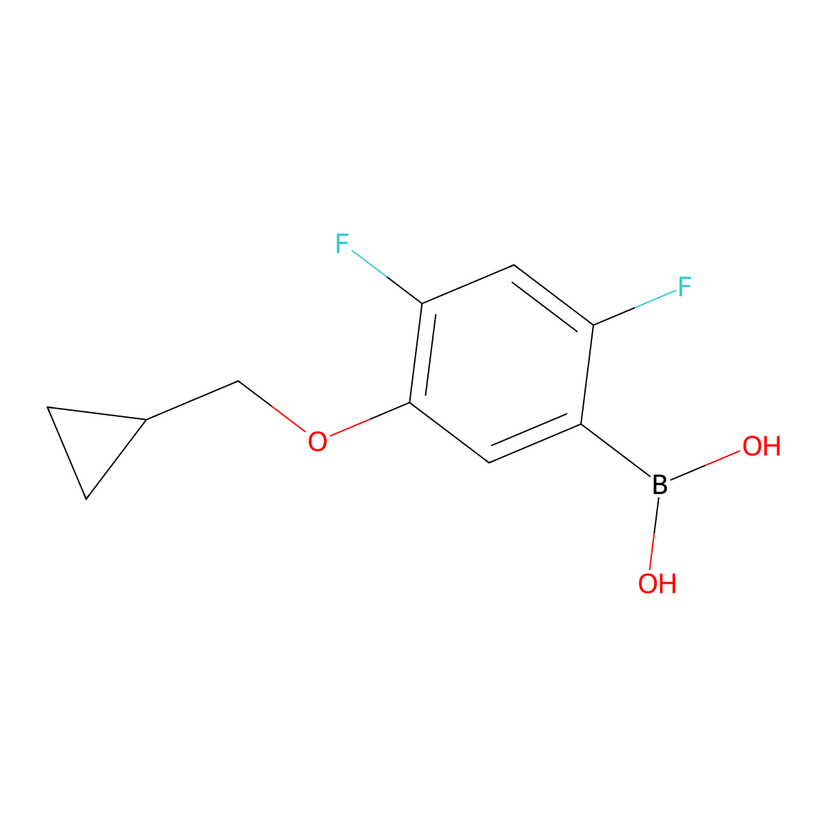 5-(Cyclopropylmethoxy)-2,4-difluorophenylboronic acid molecular structure, CAS 2096333-16-1
