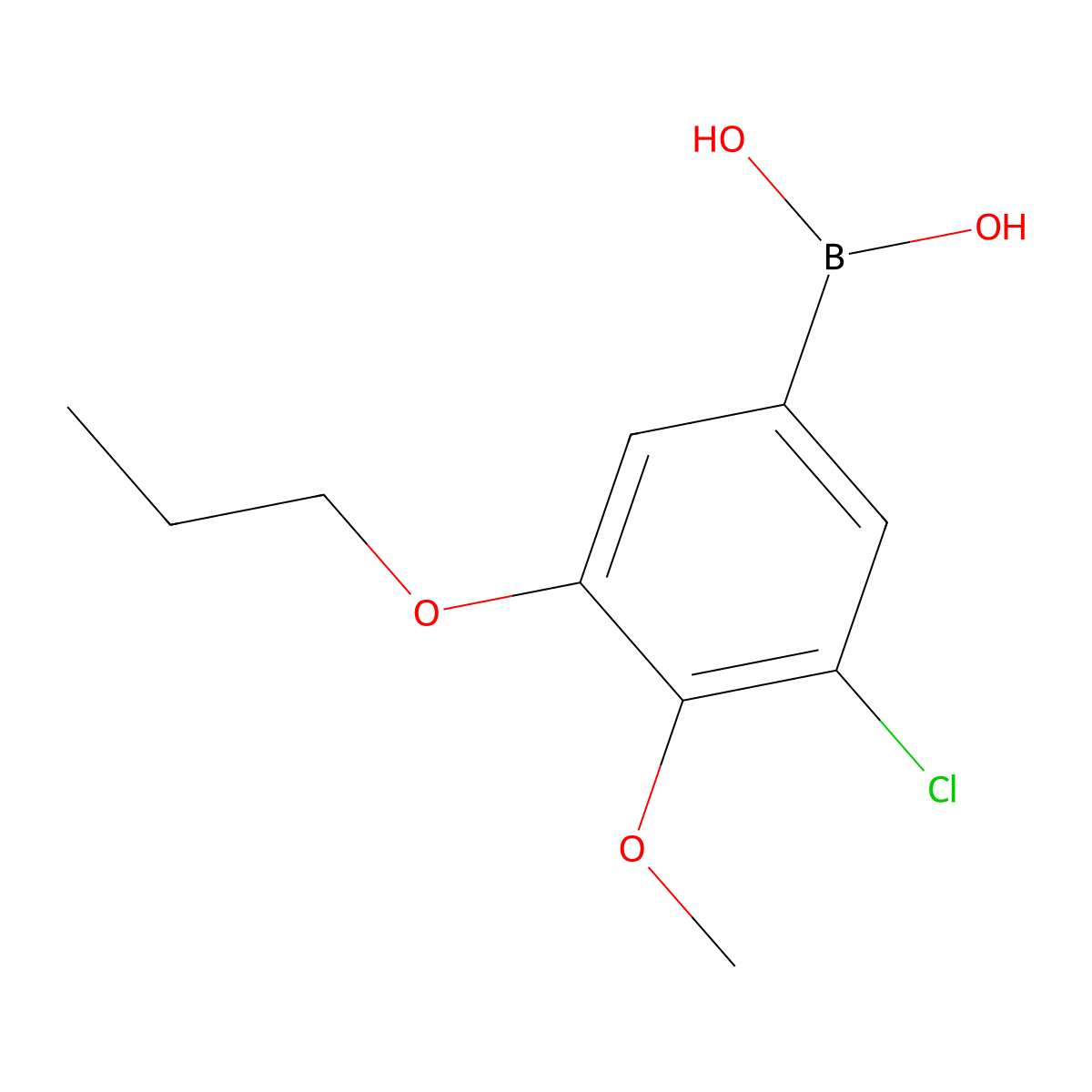 3-Chloro-4-methoxy-5-propoxyphenylboronic acid molecular structure, CAS 2096333-18-3
