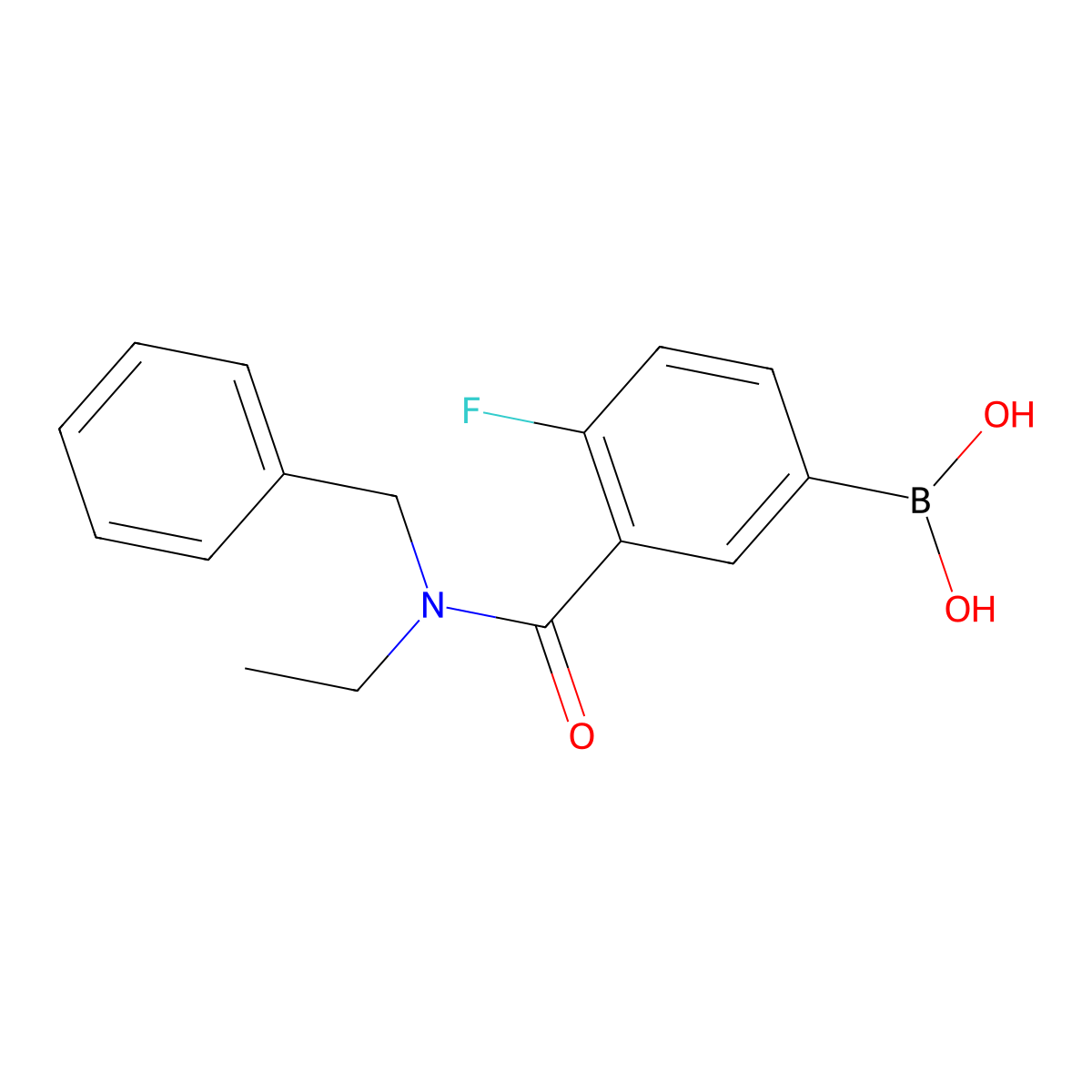 Boronic acid, B-[3-[[ethyl(phenylmethyl)amino]carbonyl]-4-fluorophenyl]- molecular structure, CAS 2096333-24-1