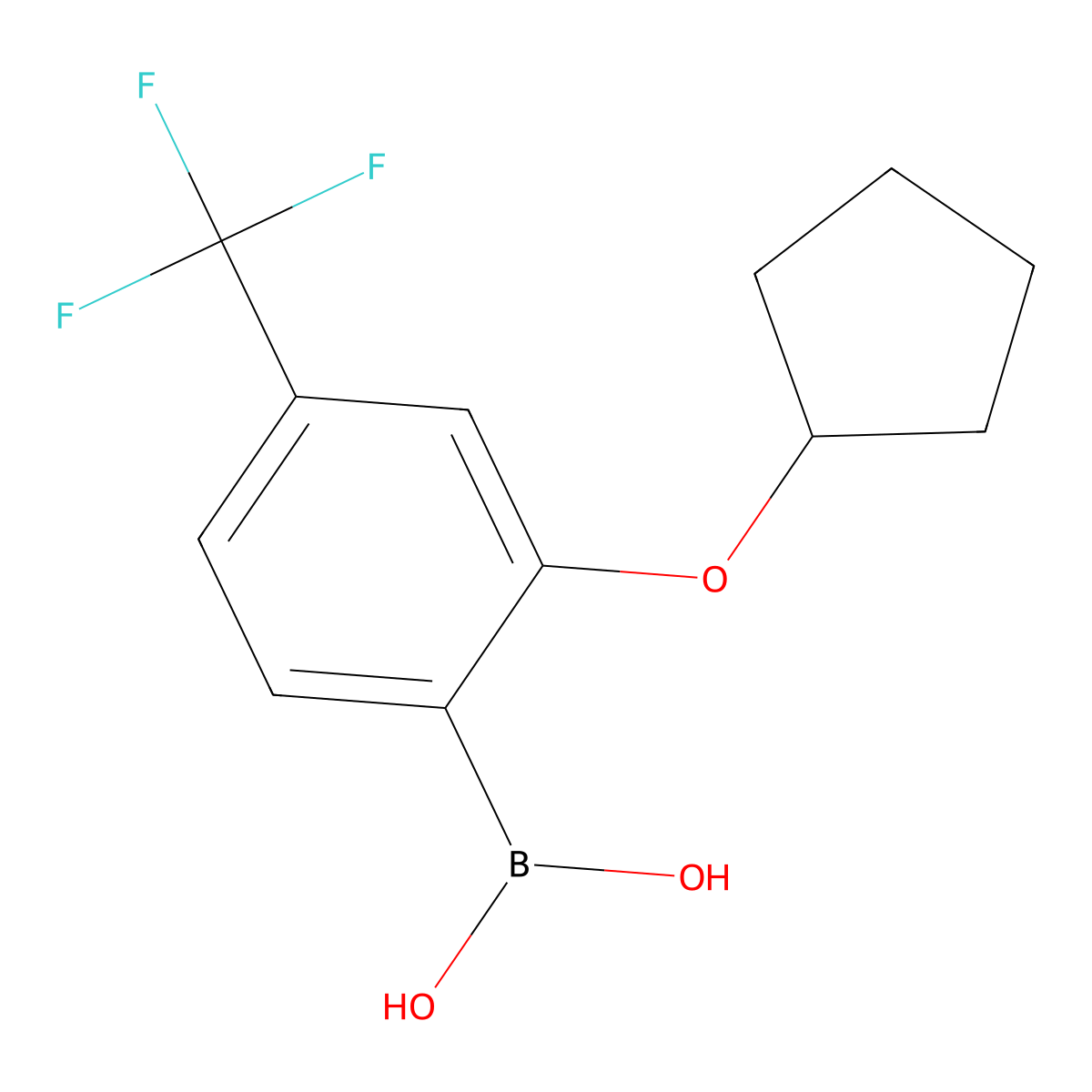 2-Cyclopentyloxy-4-(trifluoromethyl)phenylboronic acid molecular structure, CAS 2096333-26-3