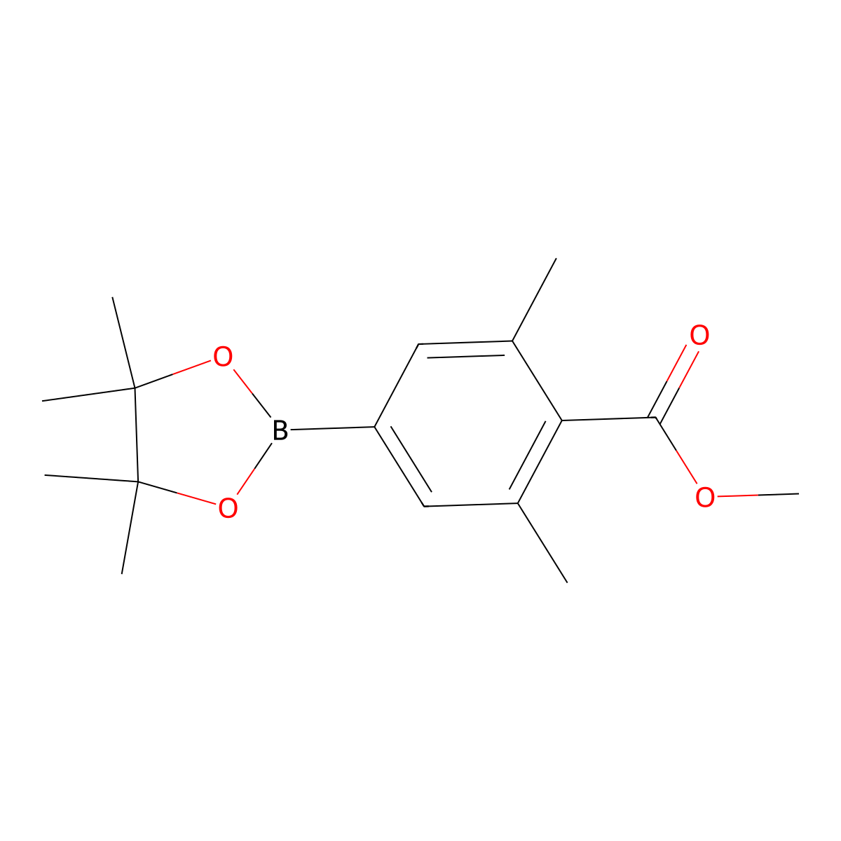 Methyl 2,6-dimethyl-4-(4,4,5,5-tetramethyl-1,3,2-dioxaborolan-2-yl)benzoate molecular structure, CAS 2096333-27-4
