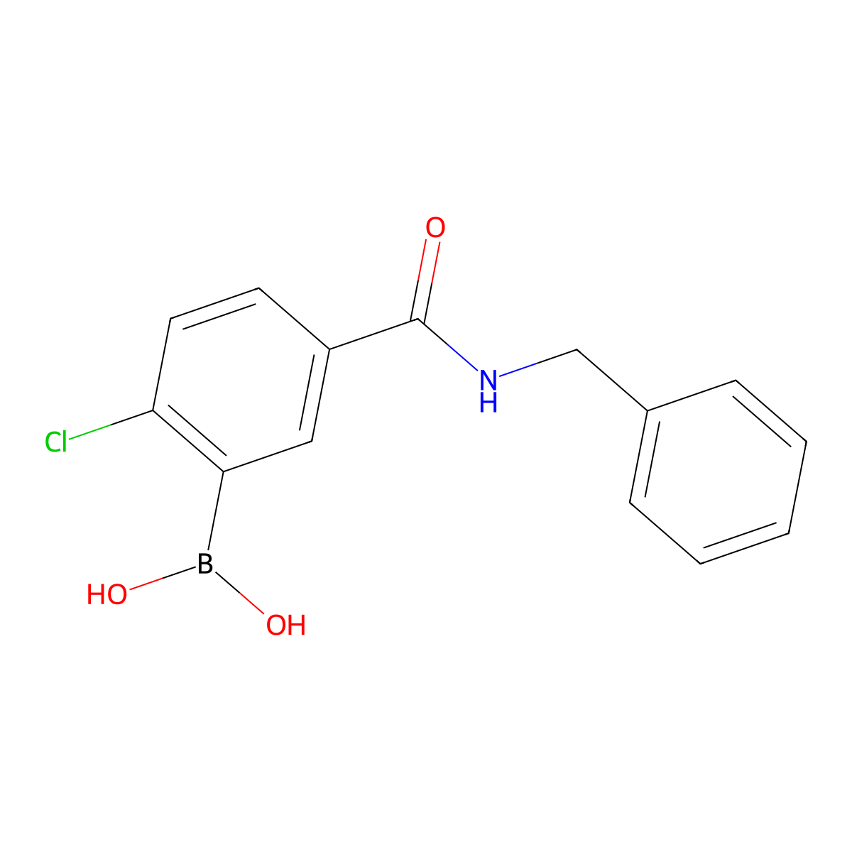 (5-(Benzylcarbamoyl)-2-chlorophenyl)boronic acid molecular structure, CAS 2096333-29-6