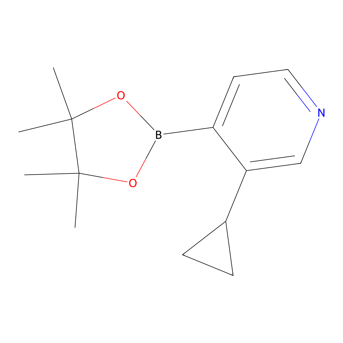 3-Cyclopropyl-4-(4,4,5,5-tetramethyl-1,3,2-dioxaborolan-2-yl)pyridine molecular structure, CAS 2096333-32-1