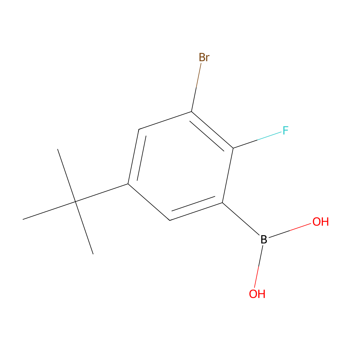 3-Bromo-5-T-butyl-2-fluorophenylboronic acid molecular structure, CAS 2096333-35-4