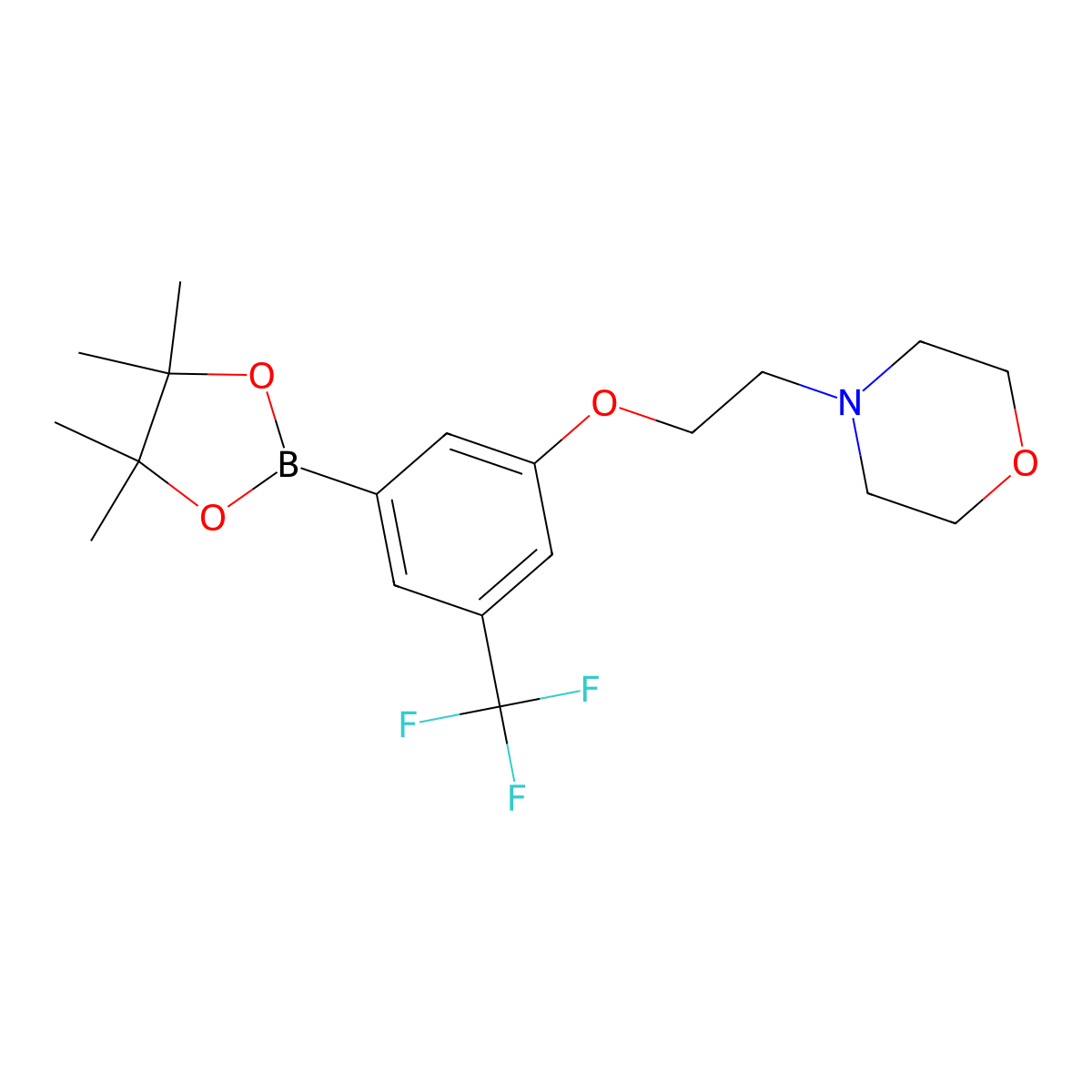 3-(2-Morpholinoethoxy)-5-(trifluoromethyl)phenylboronic acid, pinacol ester molecular structure, CAS 2096333-37-6
