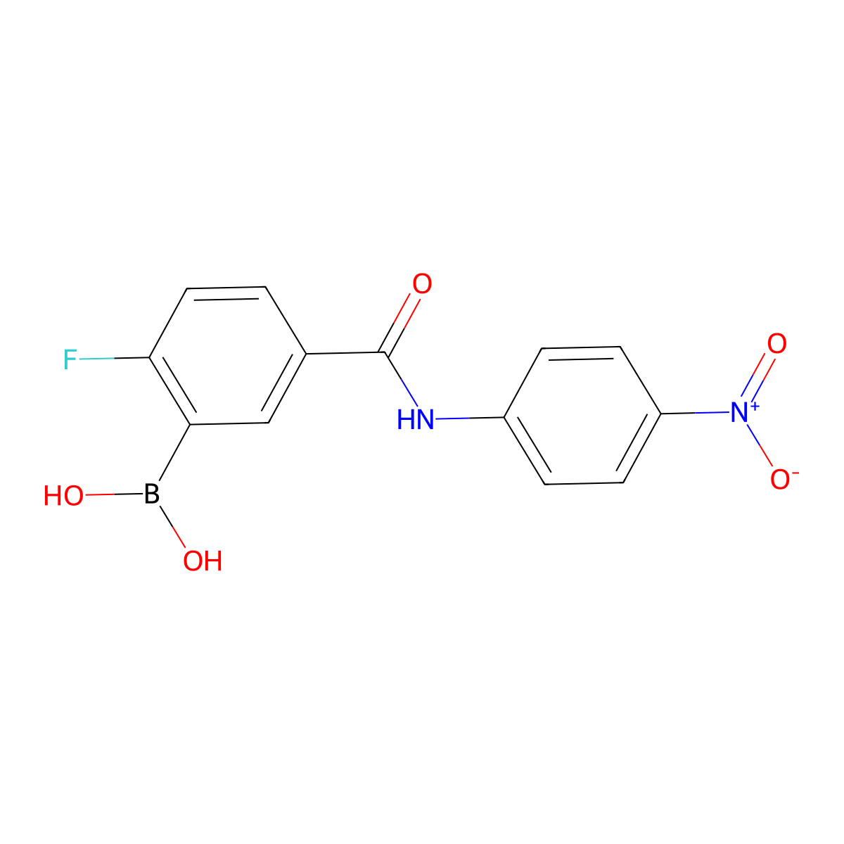 2-Fluoro-5-(4-nitrophenylcarbamoyl)benzeneboronic acid molecular structure, CAS 2096333-41-2