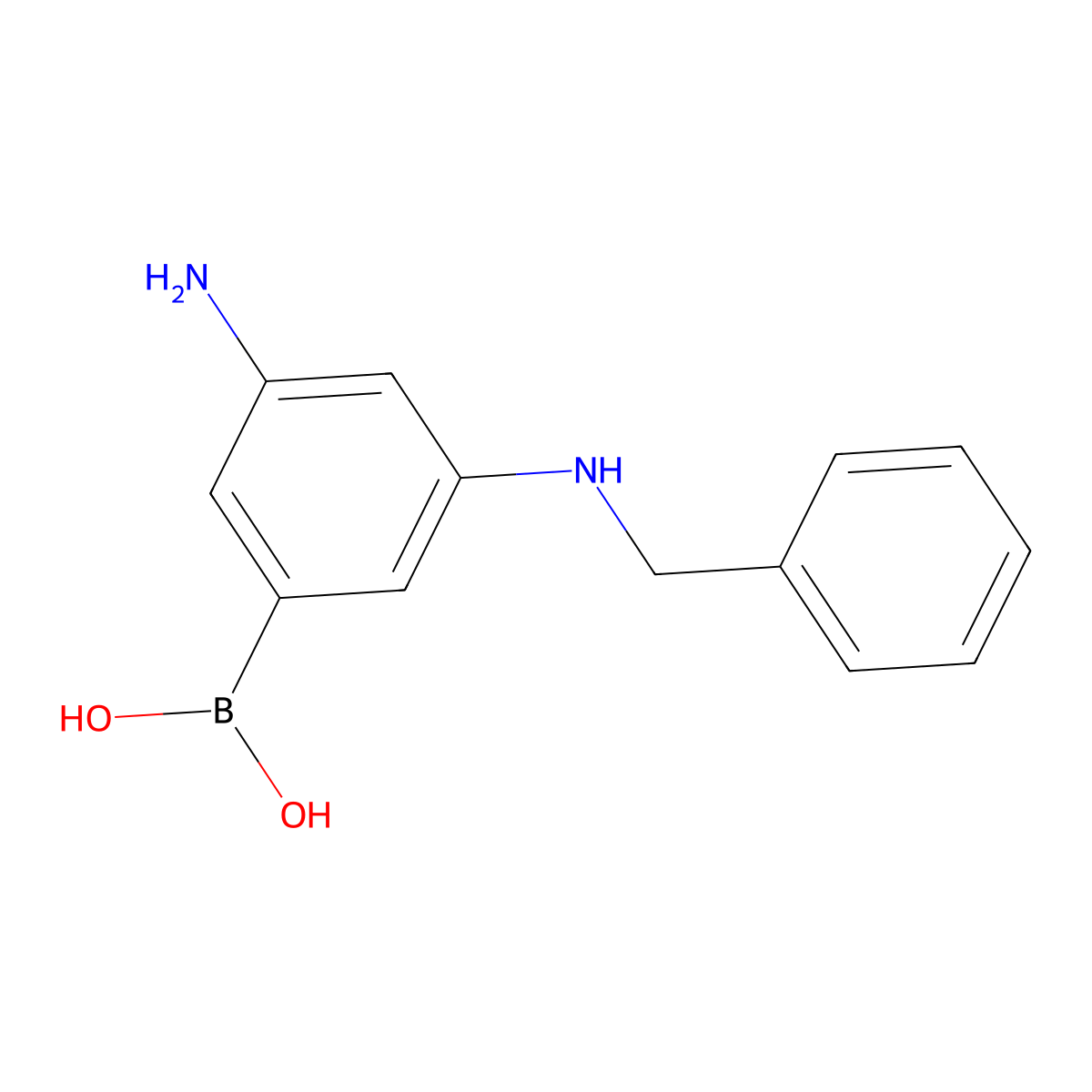 (3-Amino-5-(benzylamino)phenyl)boronic acid molecular structure, CAS 2096333-53-6