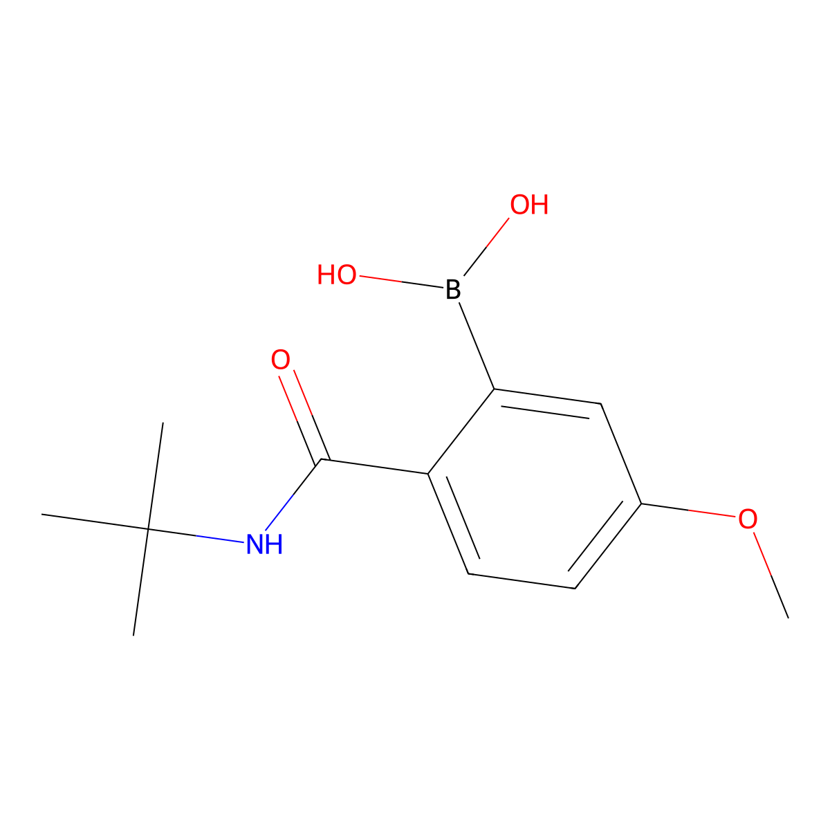 2-(tert-Butylcarbamoyl)-5-methoxyphenylboronic acid molecular structure, CAS 2096333-56-9