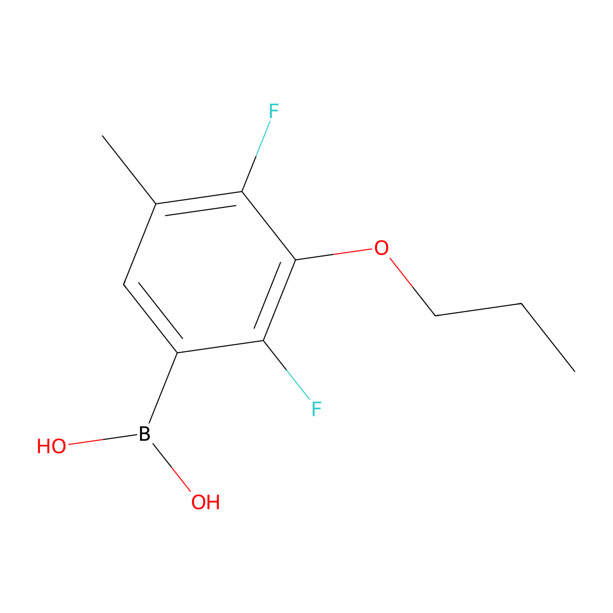 2,4-Difluoro-5-methyl-3-propoxyphenylboronic acid molecular structure, CAS 2096333-61-6