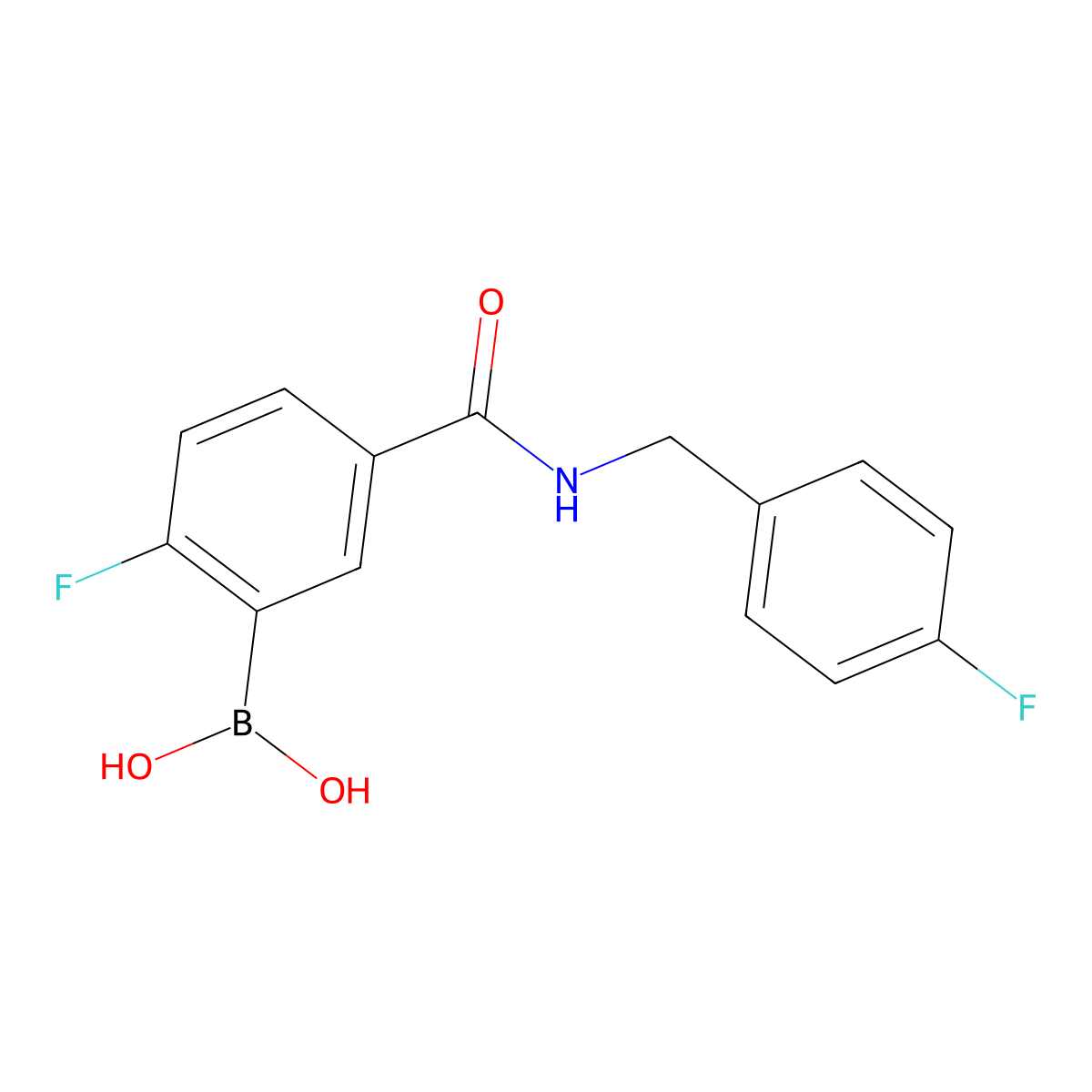 2-Fluoro-5-(4-fluorobenzylcarbamoyl)benzeneboronic acid molecular structure, CAS 2096333-62-7