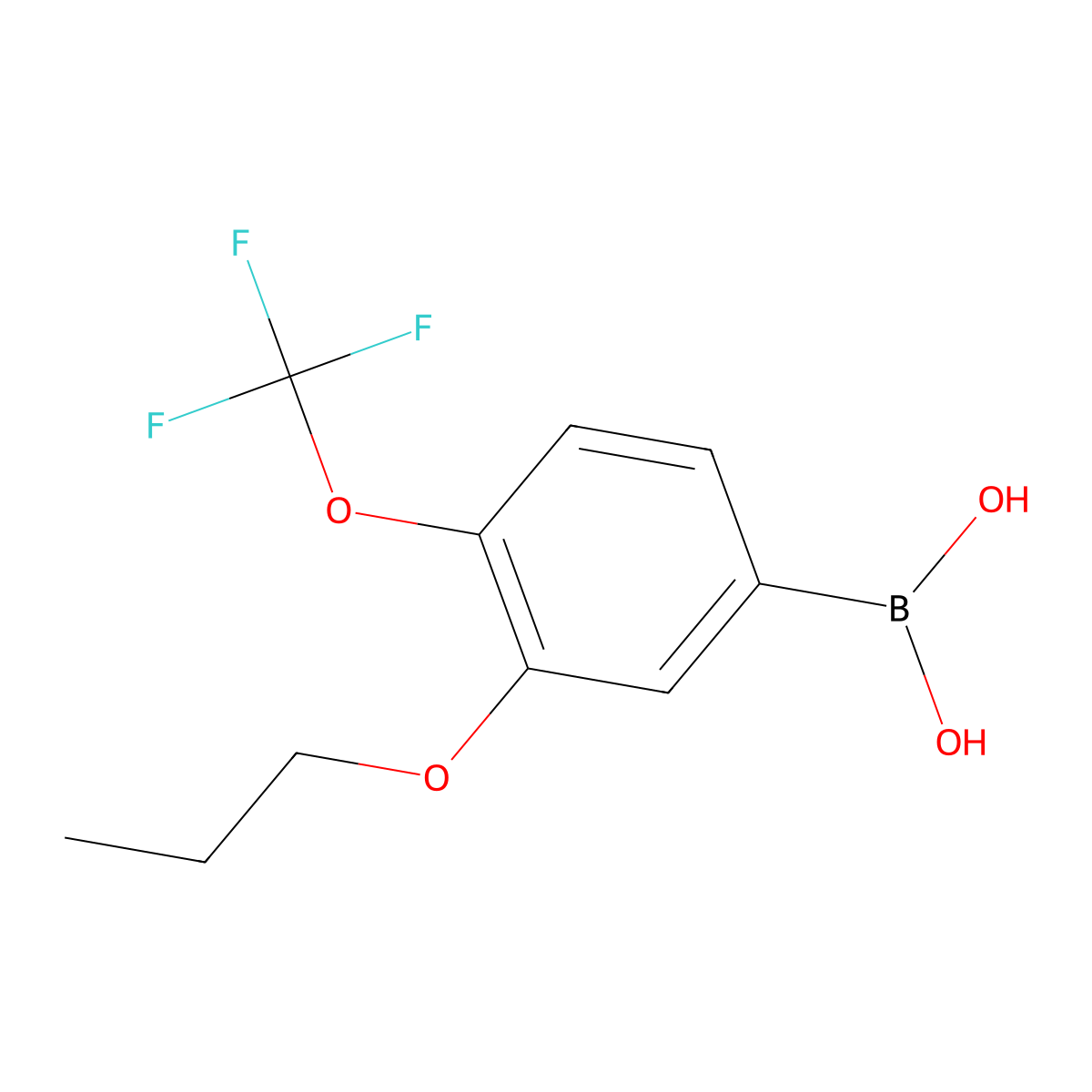3-Propoxy-4-(trifluoromethoxy)phenylboronic acid molecular structure, CAS 2096333-63-8