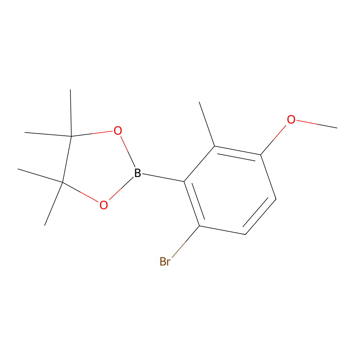 6-Bromo-3-methoxy-2-methylphenylboronic acid, pinacol ester molecular structure, CAS 2096333-66-1