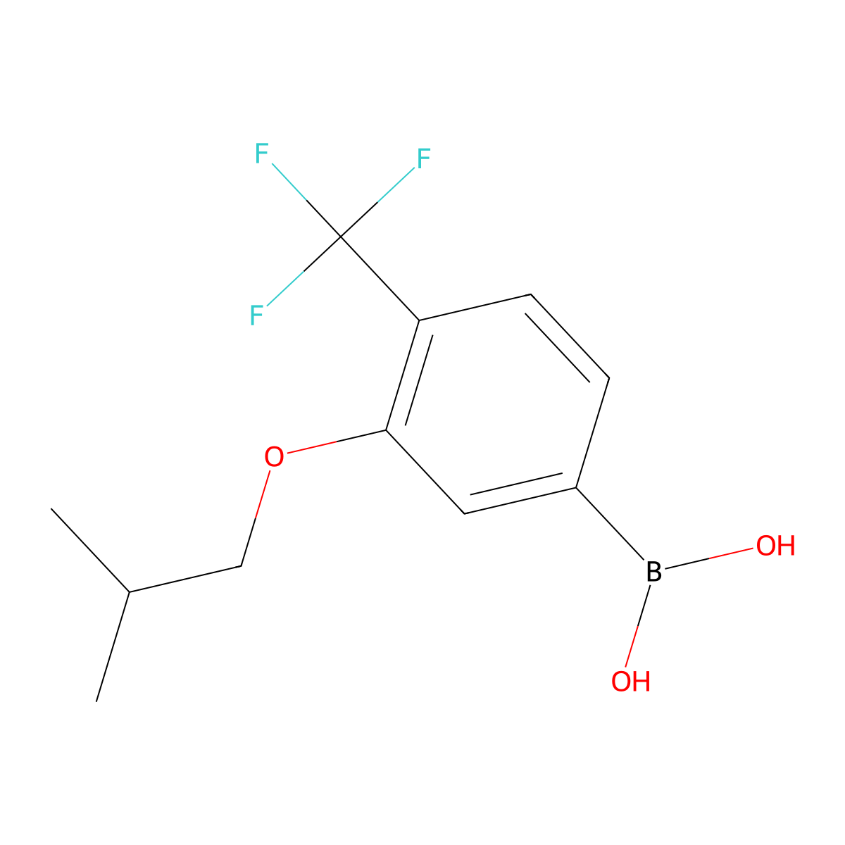 3-Isobutoxy-4-(trifluoromethyl)phenylboronic acid molecular structure, CAS 2096333-69-4