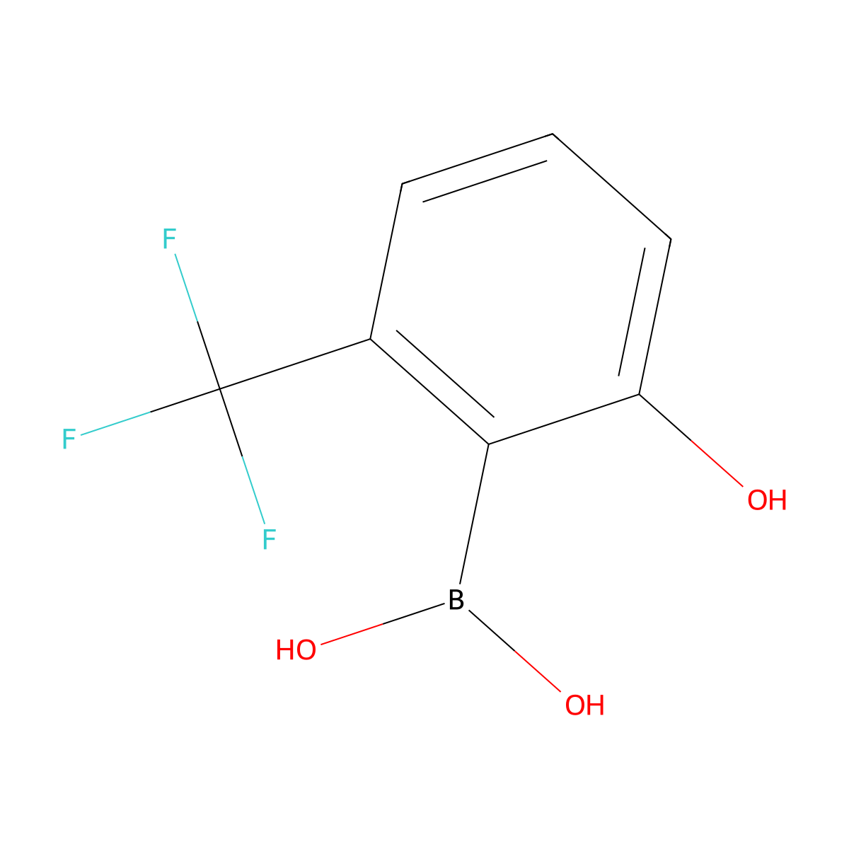 2-Hydroxy-6-trifluoromethylphenylboronic acid molecular structure, CAS 2096333-79-6