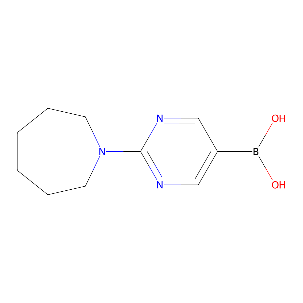 2-(Azepan-1-yl)pyrimidine-5-boronic acid molecular structure, CAS 2096333-81-0