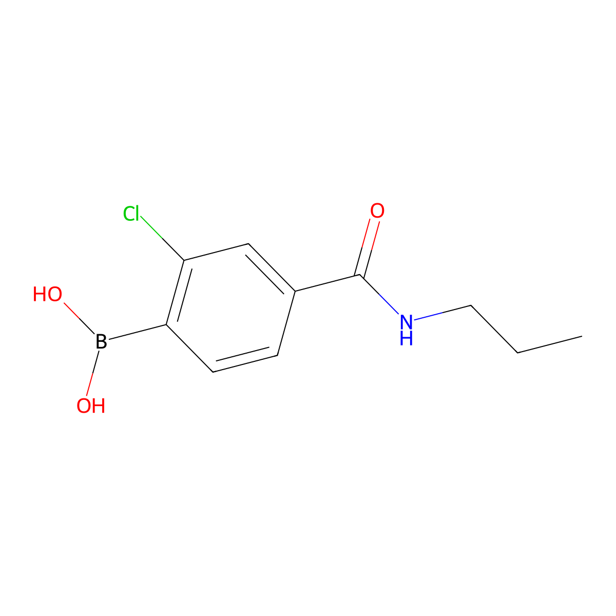 (2-Chloro-4-(propylcarbamoyl)phenyl)boronic acid molecular structure, CAS 2096333-83-2