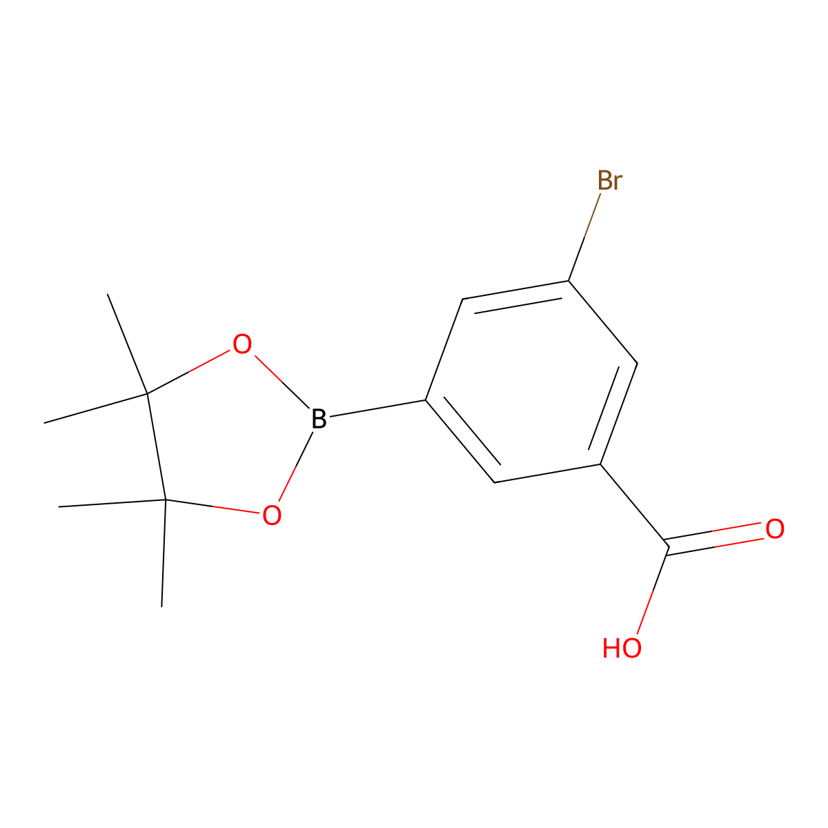 3-Bromo-5-(4,4,5,5-tetramethyl-1,3,2-dioxaborolan-2-yl)benzoic acid molecular structure, CAS 2096333-90-1