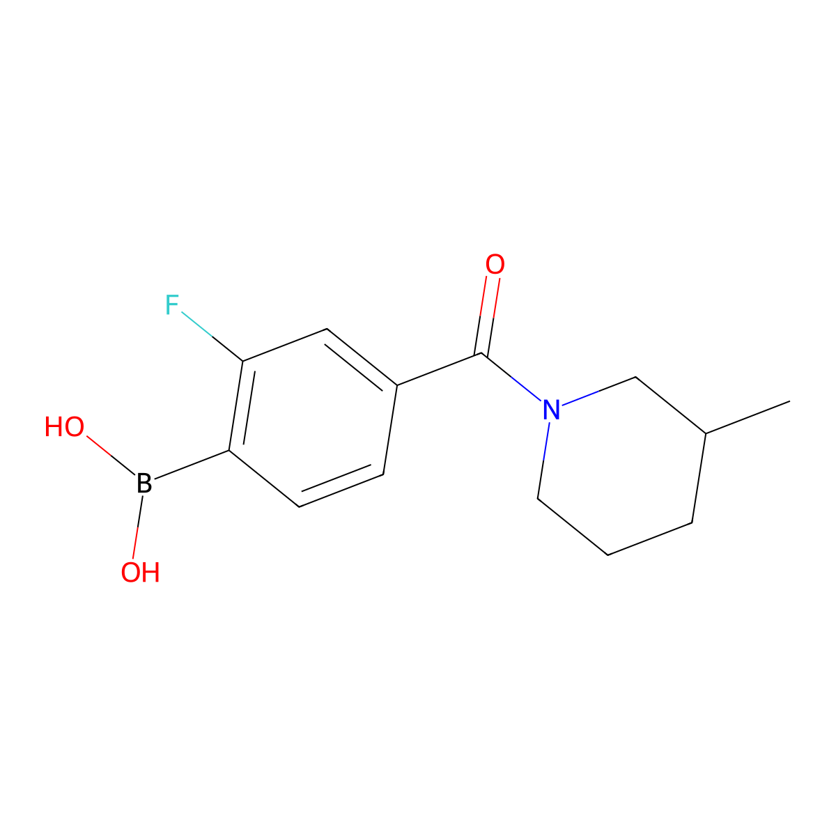(2-Fluoro-4-(3-methylpiperidine-1-carbonyl)phenyl)boronic acid molecular structure, CAS 2096333-94-5