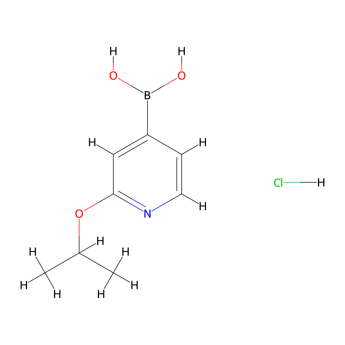 2-(Isopropoxy)pyridine-4-boronic acid hydrochloride molecular structure, CAS 2096333-98-9