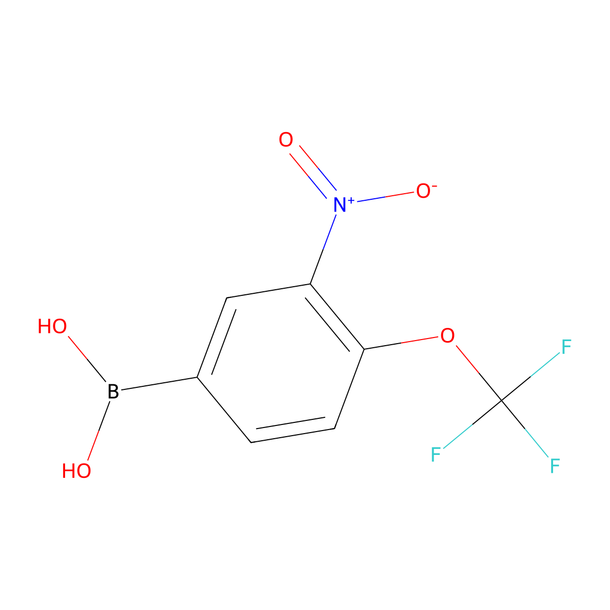 3-Nitro-4-(trifluoromethoxy)phenylboronic acid molecular structure, CAS 2096333-99-0
