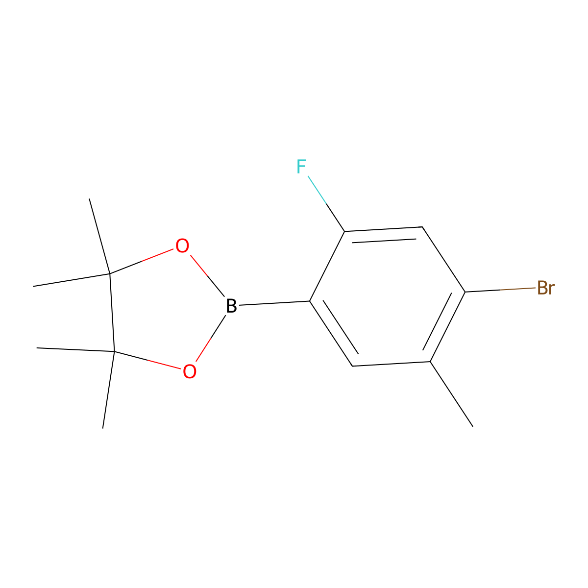 2-(4-Bromo-2-fluoro-5-methylphenyl)-4,4,5,5-tetramethyl-1,3,2-dioxaborolane molecular structure, CAS 2096334-00-6