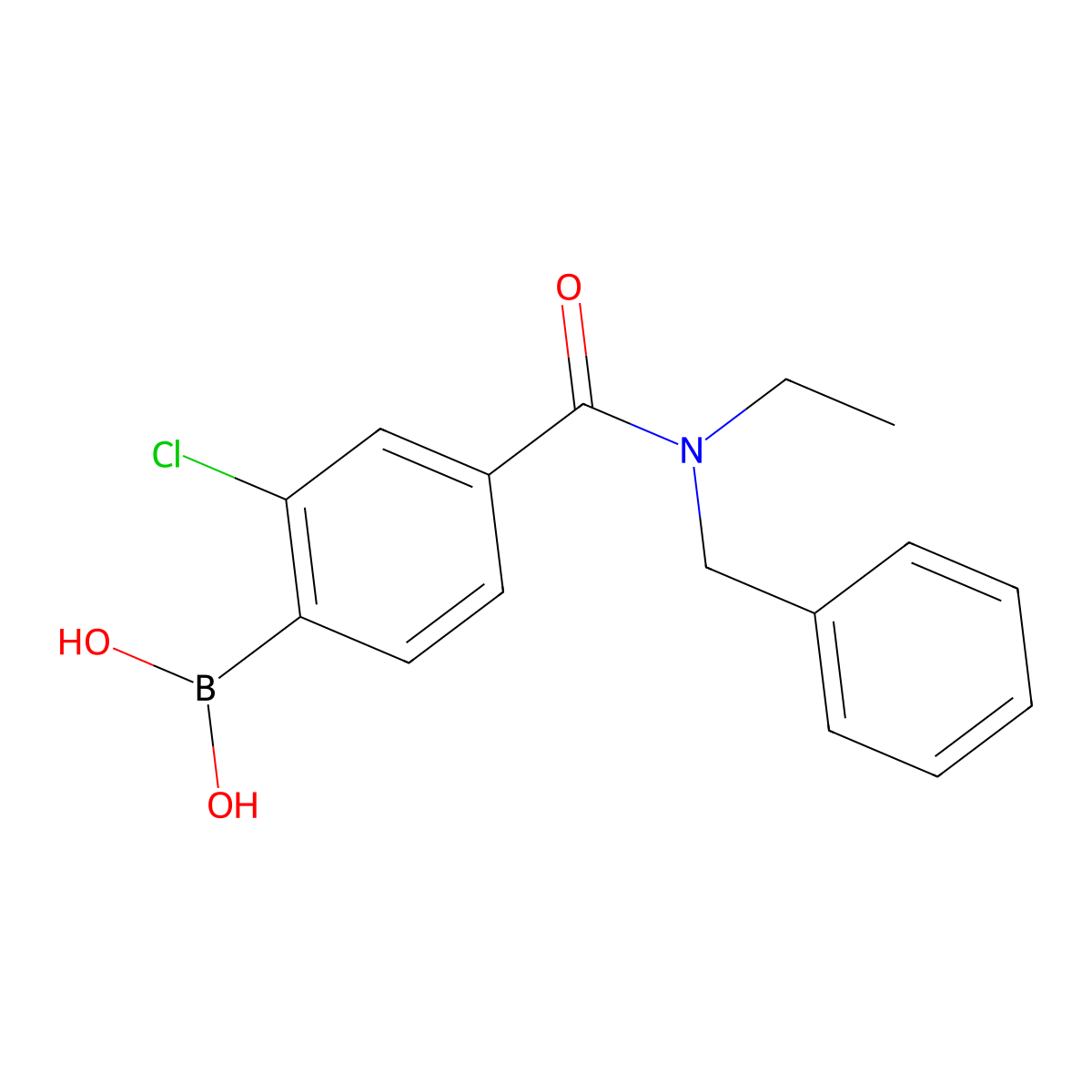 Boronic acid, B-[2-chloro-4-[[ethyl(phenylmethyl)amino]carbonyl]phenyl]- molecular structure, CAS 2096334-02-8