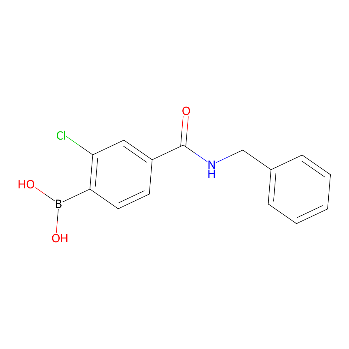 4-Benzylcarbamoyl-2-chlorobenzeneboronic acid molecular structure, CAS 2096334-06-2