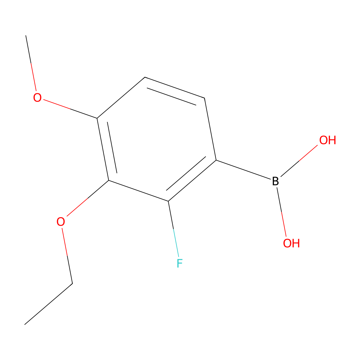 3-Ethoxy-2-fluoro-4-methoxyphenylboronic acid molecular structure, CAS 2096334-14-2