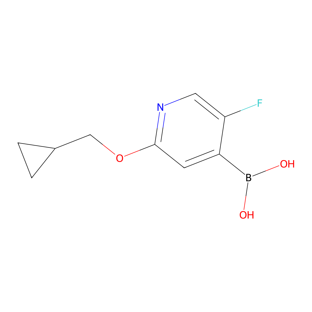 2-(Cyclopropylmethoxy)-5-fluoropyridine-4-boronic acid molecular structure, CAS 2096334-21-1