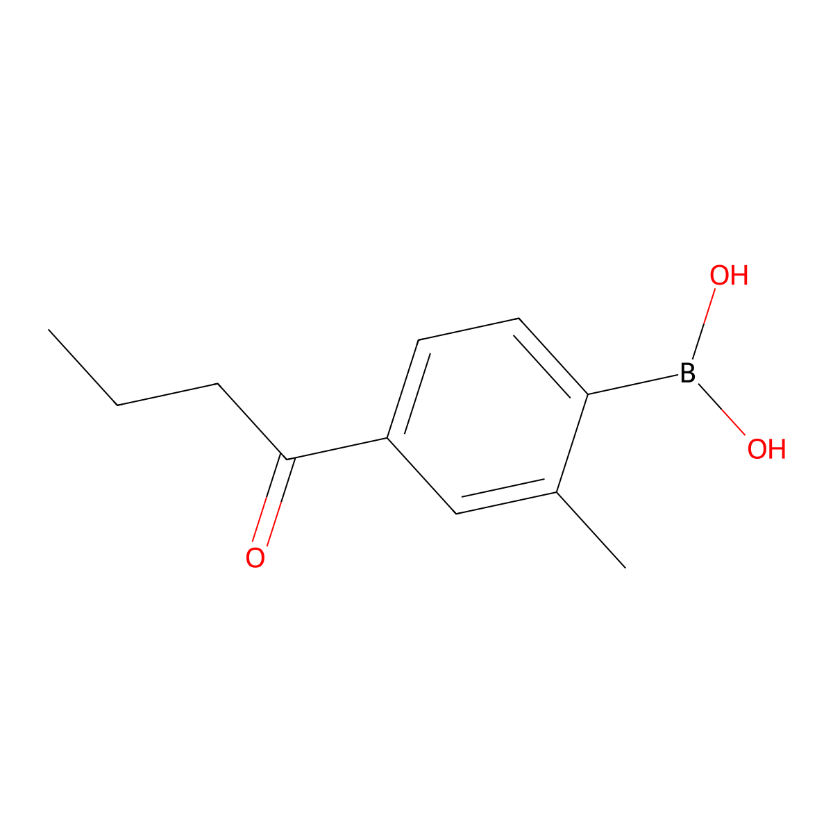 4-Butanoyl-2-methylphenylboronic acid molecular structure, CAS 2096334-25-5